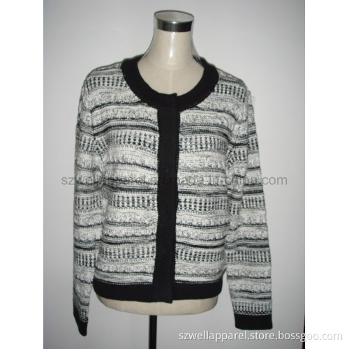 Womens' Heavy Knit Cardigan Round Neck Sweater (SZWA-0911)